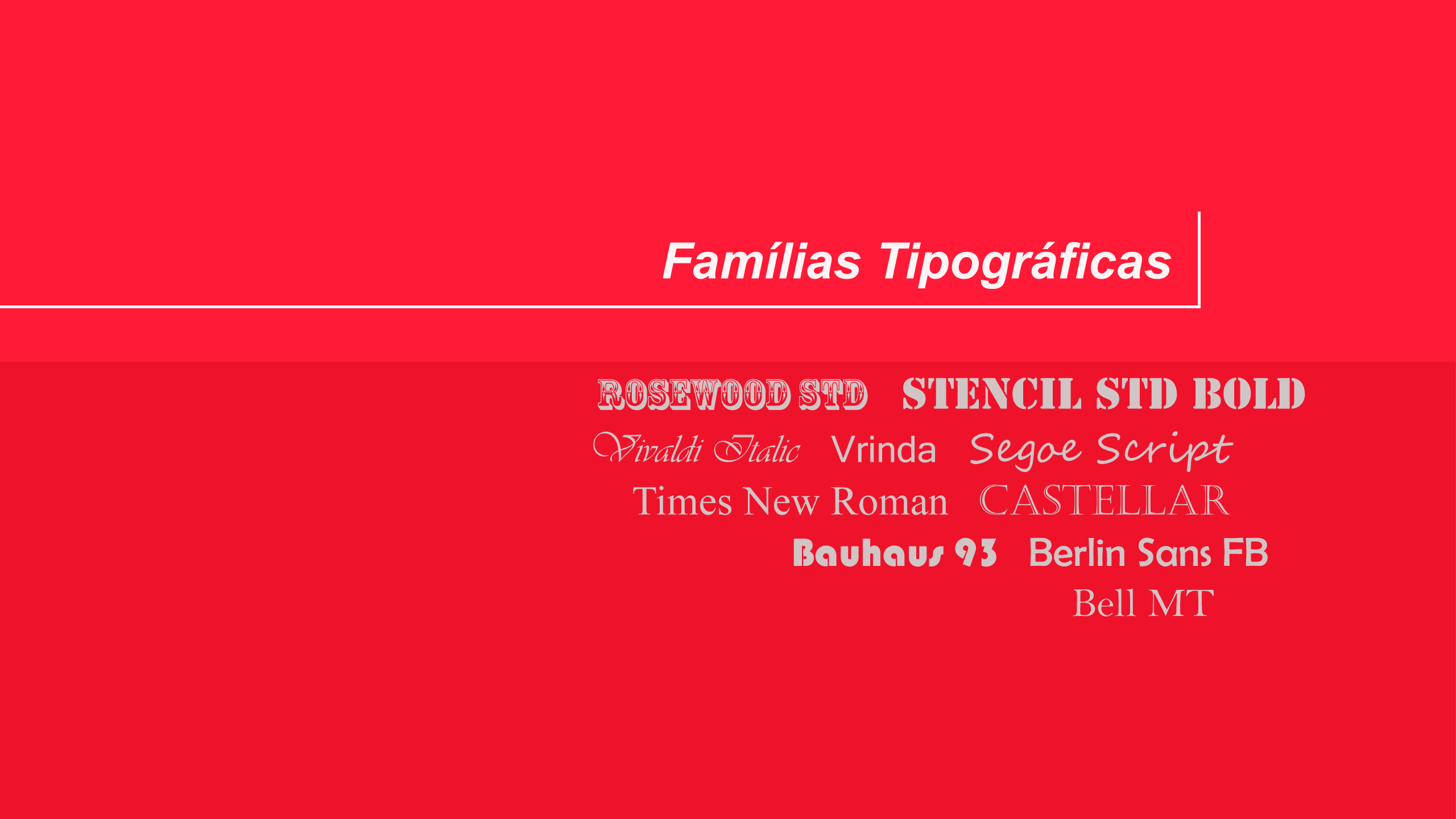 Famílias Tipográficas