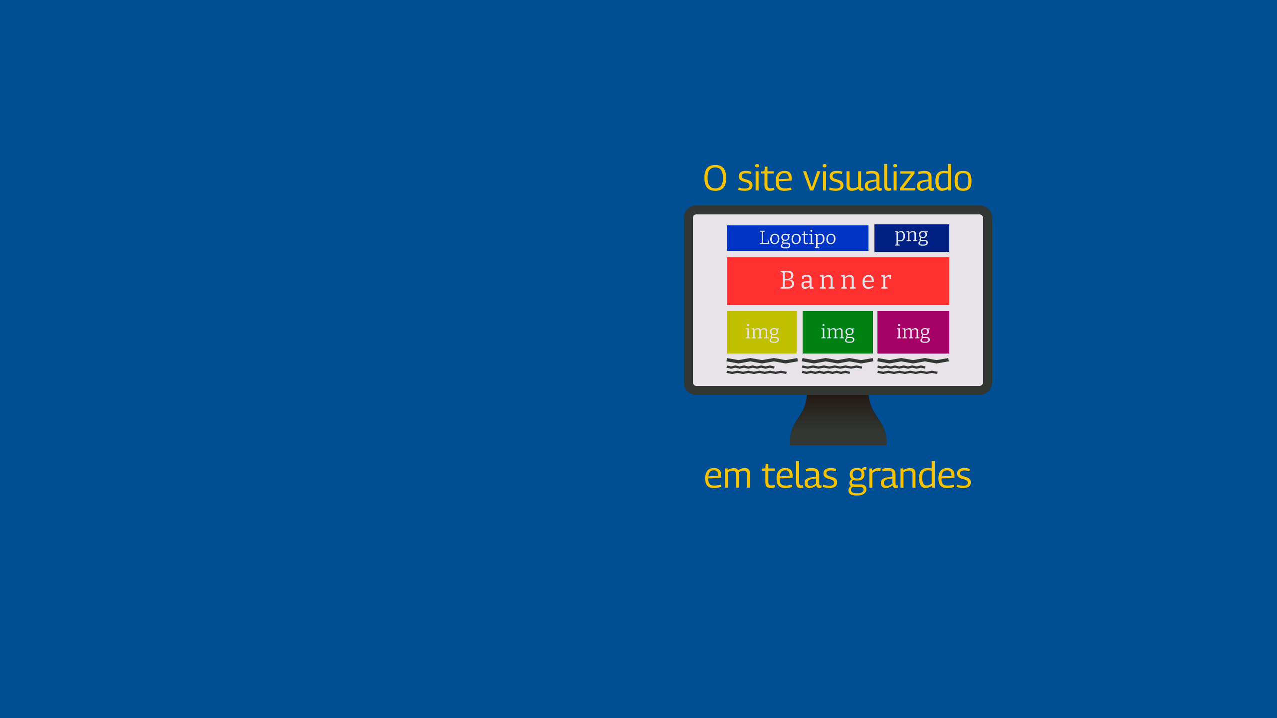 O site visualizado em telas grandes