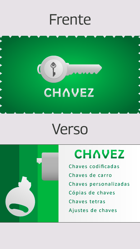 Cartão de visitas Chaveiro