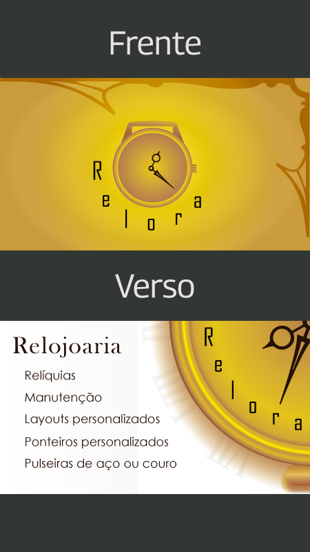 Cartão de visitas Relojoaria