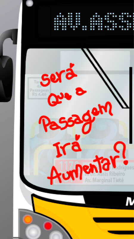 Folheto sobre aumento na condução de ônibus
