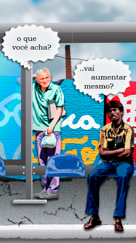 Folheto sobre aumento na condução de ônibus