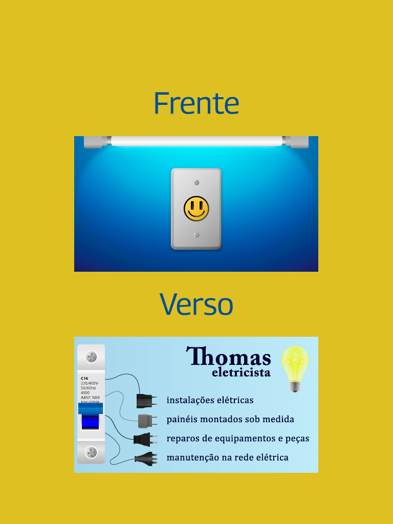 Cartão de visitas Eletricista
