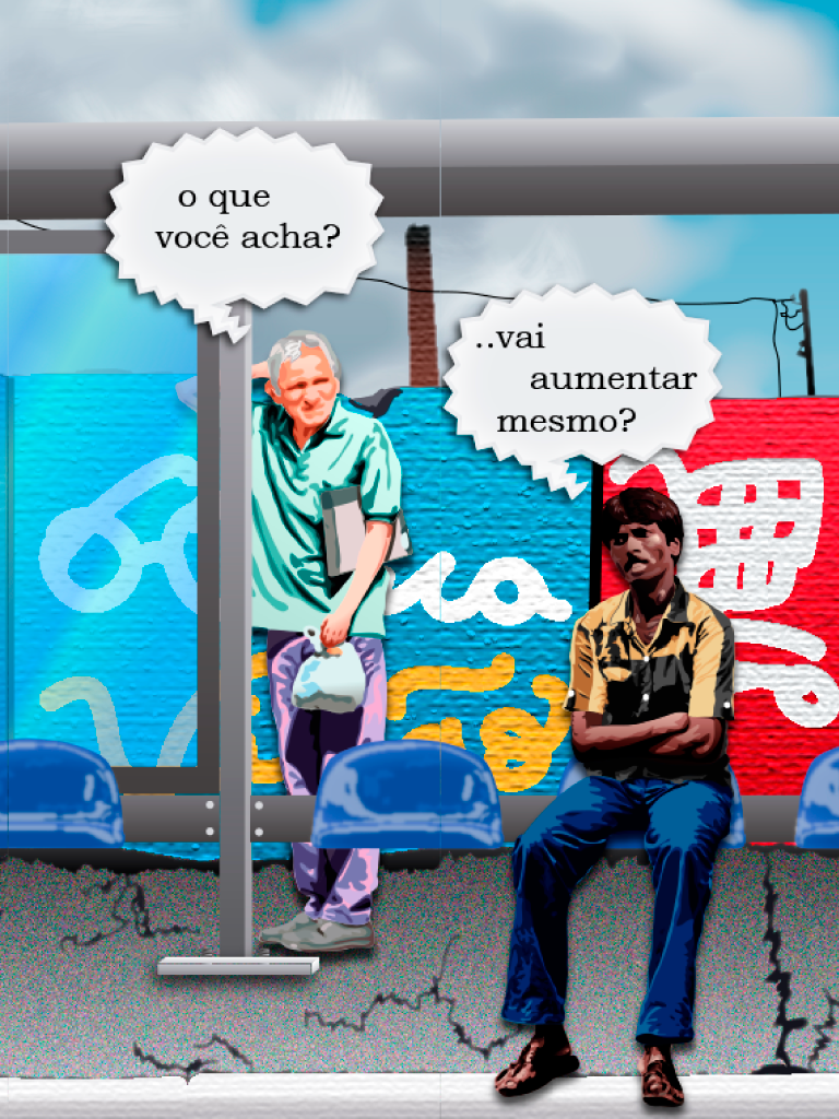Folheto sobre aumento na condução de ônibus