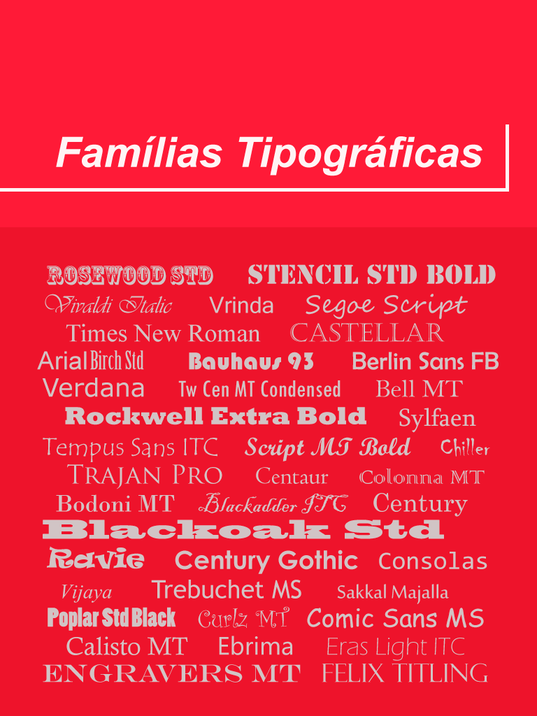 Famílias Tipográficas